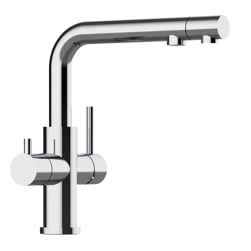 3-Wege-Armatur Calabro Edelstahl glänzend